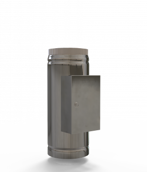 Inspektionslänge mit Tür 500 mm, Doppelwandig - Edelstahl